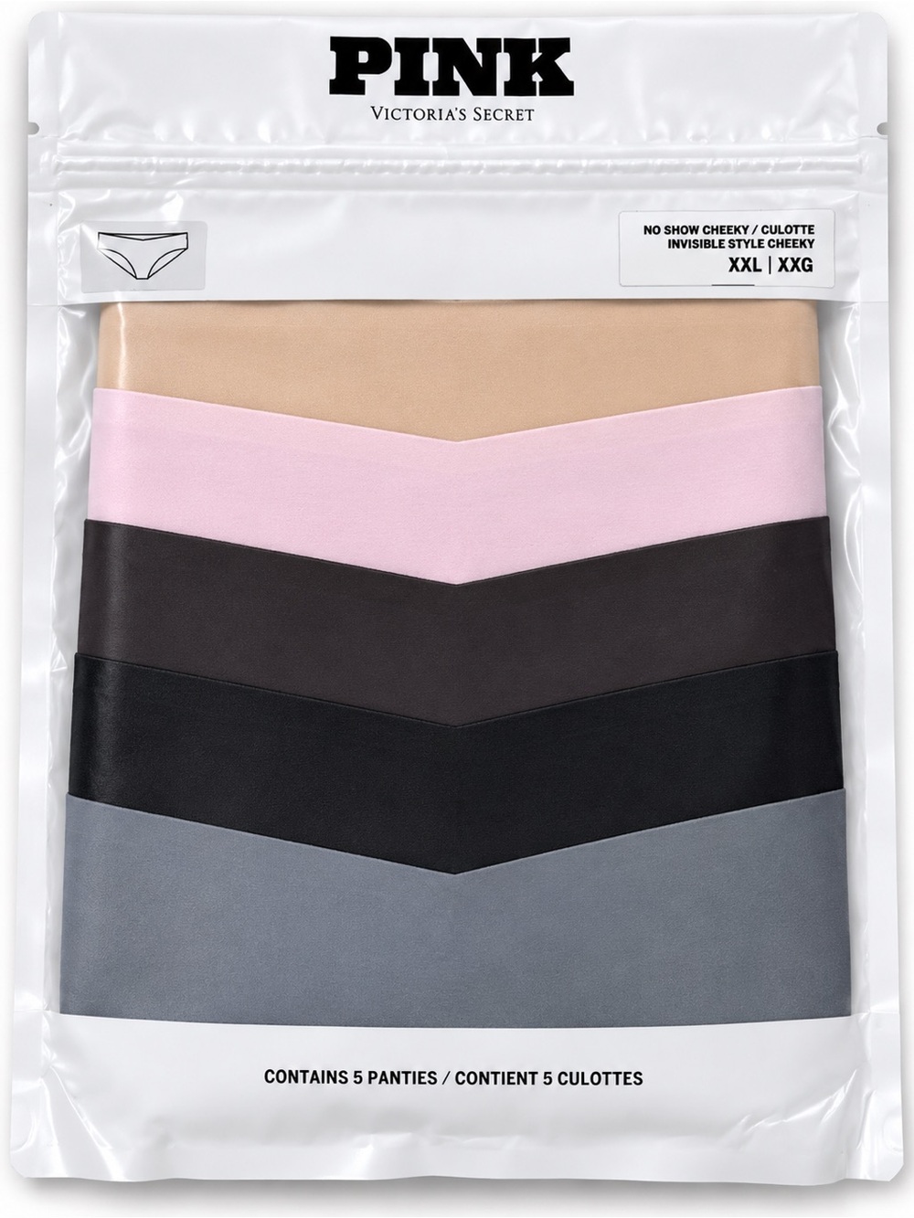 5-PACK NO-SHOW HIPHUGGER PANTIES